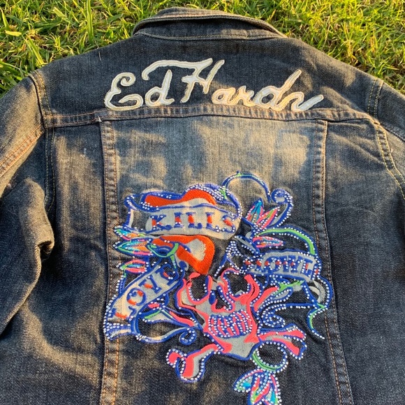 ed hardy denim jacket